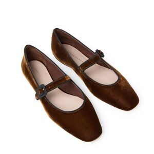 Ginger Mary Jane Flat ~ Dark Brown